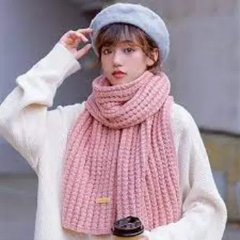 Winter Chunky Knitted Scarf Fashion Solid Color